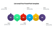 Editable list email free PowerPoint template 