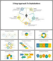 5 Step Approach To Stakeholders PPT and Google Slides Themes