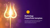 Slide featuring a glowing trident symbol on a gradient background with a title and caption area.