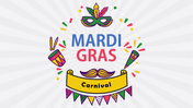 Editable Mardi gras PowerPoint slide