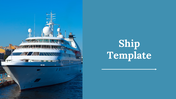 Slide deck detailing types, uses, and advantages including ship images, using a blue and white color palette.