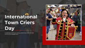 International town criers cay collage with town criers in traditional attire, celebrating history and cultural heritage.