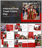 International town criers cay collage with town criers in traditional attire, celebrating history and cultural heritage.