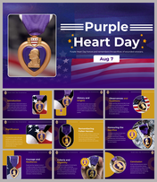 Purple Heart Day PowerPoint And Google Slides Themes