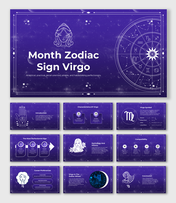 Unique Month Zodiac Sign Virgo PowerPoint And Google Slides