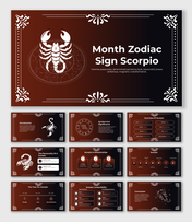 Creative Month Zodiac Sign Scorpio PPT And Google Slides