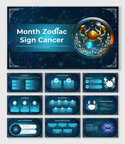 Unique Month Zodiac Sign Cancer PowerPoint And Google Slides