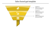 Use Sales Funnel PPT Template In Yellow Color Slide