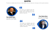 Impressive PowerPoint Quote Template Slide-Two Node