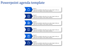 Agenda PPT Design for Professional Meetings with Six Steps