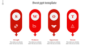 Effective SWOT PPT Template With Four Nodes Slides