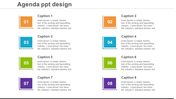 Innovative Agenda PPT Design Templates-Eight Nodes