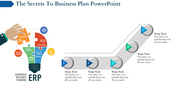 Business Plan PowerPoint With Bulb Design        