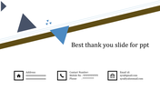 Three Noded Best Thank You Slide For PPT Presentation