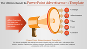 Megaphone illustration with icons and for campaign, value, focus, and customer, highlighting a advertisement template.