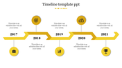 Innovative Timeline Template PPT with Five Nodes Slides