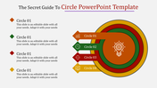 Layered circular infographic with four colored sections, each labeled with an icon and caption, and a central lightbulb icon.