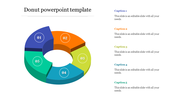 Vibrant 3D donut chart with five colorful segments, each labeled with numbers and matching captions on the right.