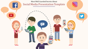 Social Media PowerPoint Presentation Template with Social Icons