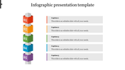 Stacked colored blocks numbered 1 to 5 on a gray tube, with matching colored text boxes on the right.