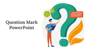 Colorful question mark-themed slides featuring creative icons and layouts with editable captions.