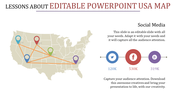 Editable USA Map PowerPoint  Network Connection Presentation