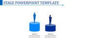 Innovative Stage PowerPoint Template In Blue Color Slide