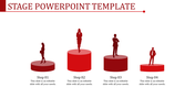 Incredible Stage PowerPoint Template In Red Color Slide