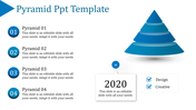 Get Four Node 62692 Pyramid PPT Template-Blue Color