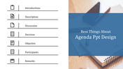 Get Agenda PPT Design and Google Slides Themes