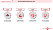 Red Themed Vision And Mission PPT Template And Google Slides