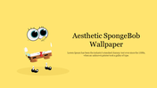 A cartoon SpongeBob illustration with big eyes on a yellow background with title area & placeholder text to the right.