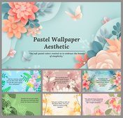 Aesthetic pastel slide pack with flowers and butterflies, featuring nature inspired patterns and soft hues with quotes.