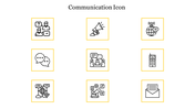 Innovative Communication Icon PPT Design