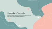 Abstract wavy design Fondos Para in teal and peach with text and placeholder paragraph.