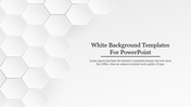 Simple white PowerPoint template with a geometric hexagon pattern and space for title and description text.