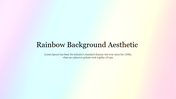 Aesthetic light rainbow gradient background blending soft pink, blue, and yellow tones with a caption area.