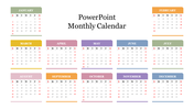  Multicolor 2022 PowerPoint Monthly Calendar Template