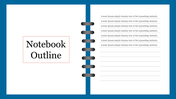 Editable Notebook Outline Presentation Template Slide