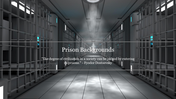 A pack of prison themed slides featuring a dimly lit hallway with metal bars and a quote.