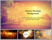 An autumn-inspired presentation with soft golden lighting and quotes about nature, with images of trees and flowers.