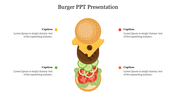 Enticing Burger PPT Presentation Template Design Slide