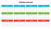 Our Predesigned Editable Calendar PPT Slide Template