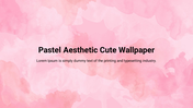 Pastel aesthetic wallpaper featuring a soft pink watercolor background with placeholder text area.