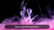 Artistic black background with wisps of pink and purple smoke, offering a bold and dramatic aesthetic.