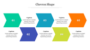 Chevron shape template with five colorful chevron arrows numbered from 1 to 5, arranged in two rows, each with placeholders.