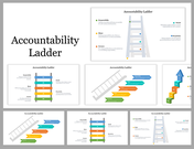 Series of slides featuring a ladder illustration with colorful steps representing different stages of accountability.