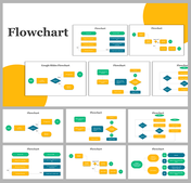 A balance of rounded and angular shapes, ideal for creating visually engaging flowcharts that simplify complex workflows.