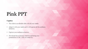 Slide showcasing a pink geometric pattern with title and caption area on the left side.