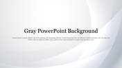 Minimalist gray background slide with subtle wave-like patterns and centered text for title and description.